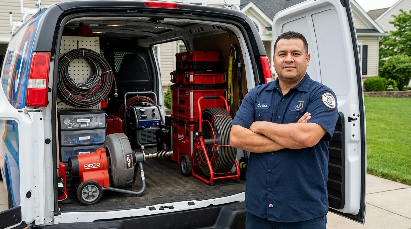 Professional drain cleaning equipment and Johns Plumbing LLC plumber in Valley Mills