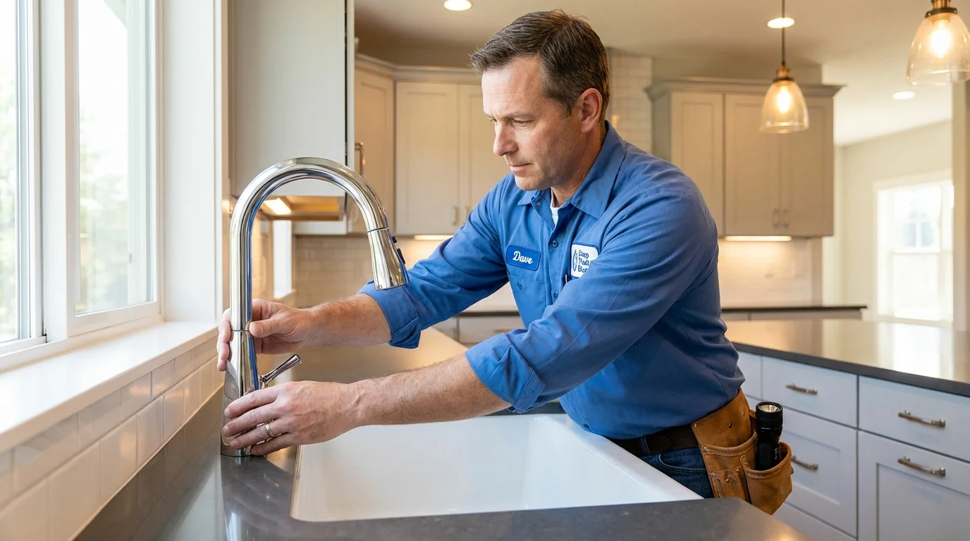 Kitchen faucet installation by Johns Plumbing LLC in Valley Mills