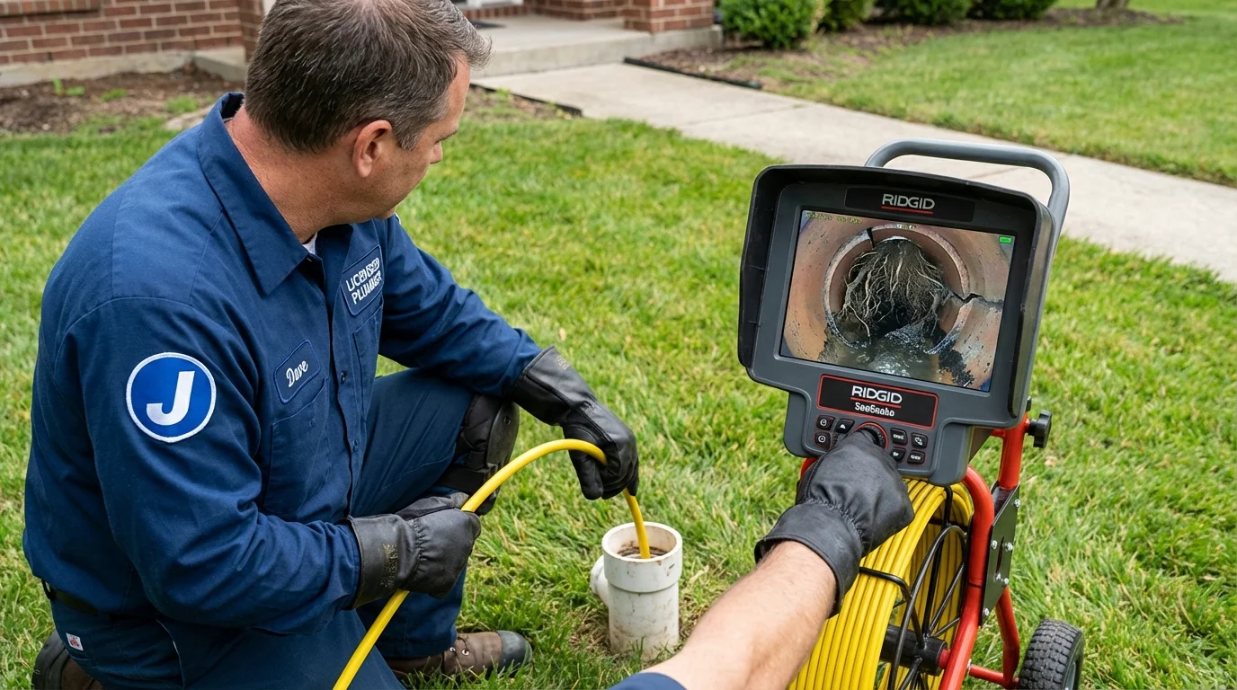 Sewer camera inspection being performed by Johns Plumbing LLC in Valley Mills
